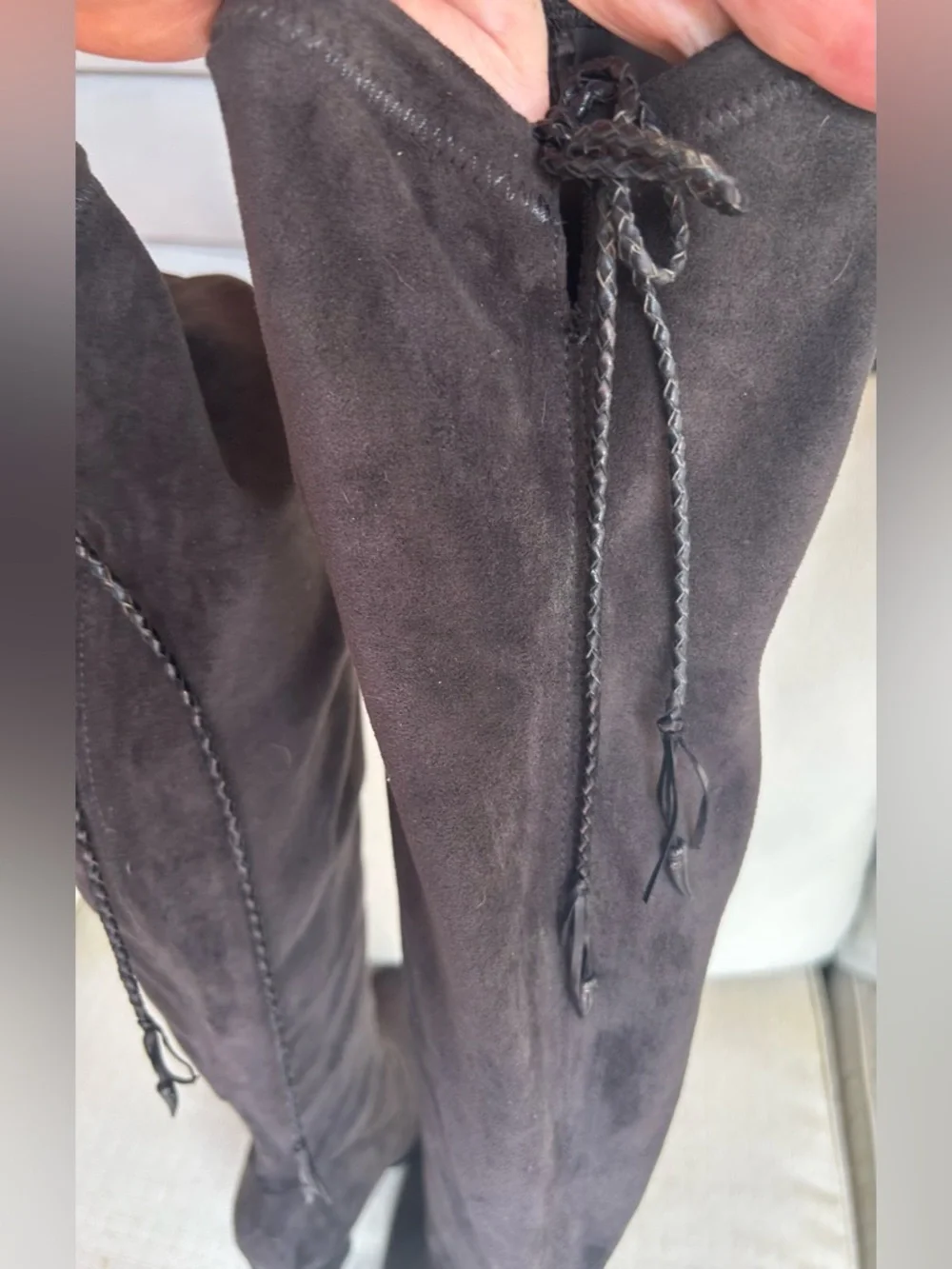 NWOB Dolce Vita Dark Grey Suede Over-The-Knee Boots